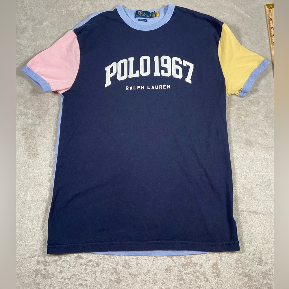Polo Ralph Lauren color block tee Small Easter colors pastel polo